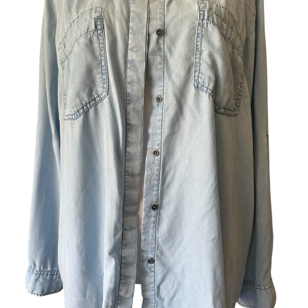 Elegant Sky Blue Button Down Shirt - Picture 7 of 7